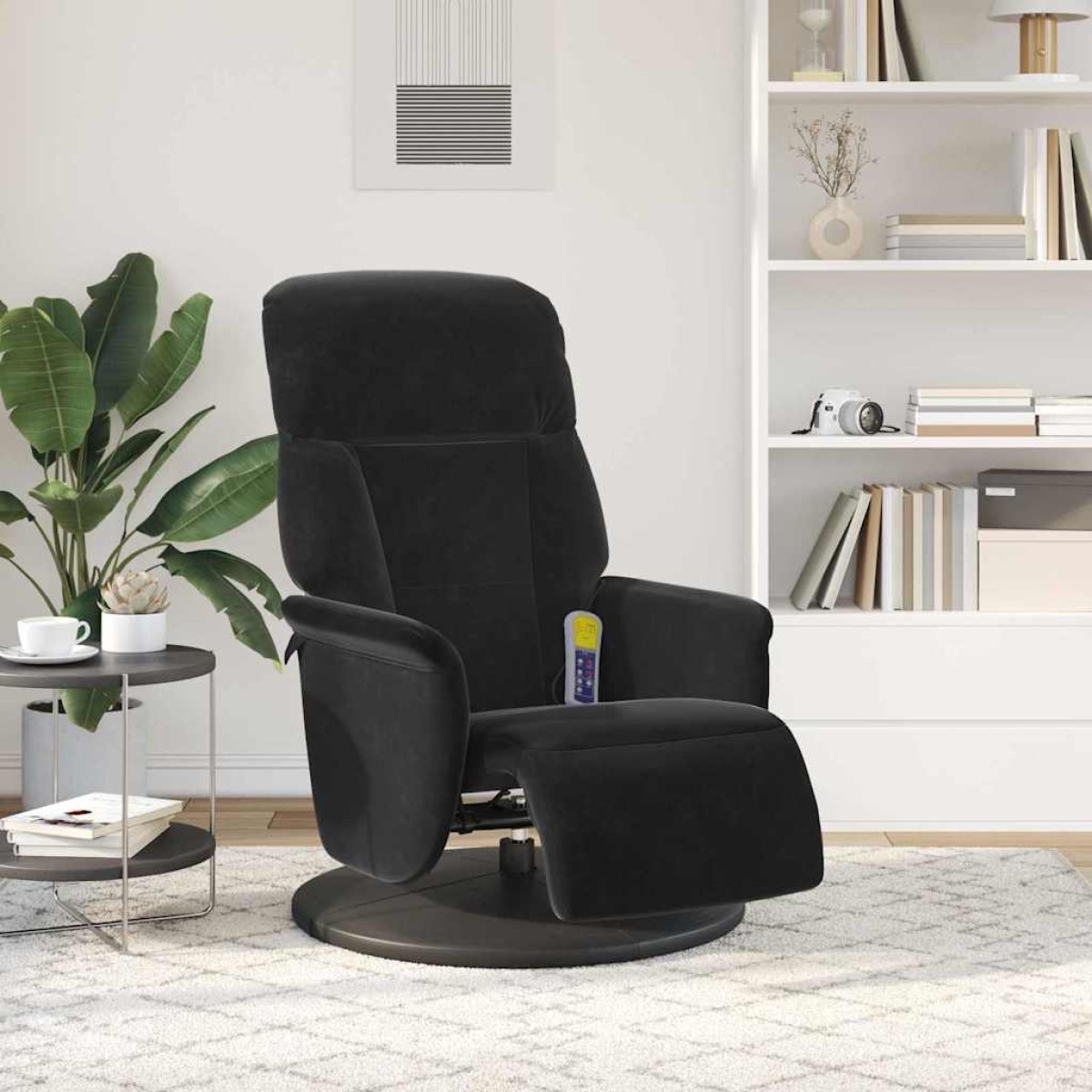 vidaXL Κάθισμα μασάζ Μαύρο 91 x 71 x 105 εκ. Βελούδο