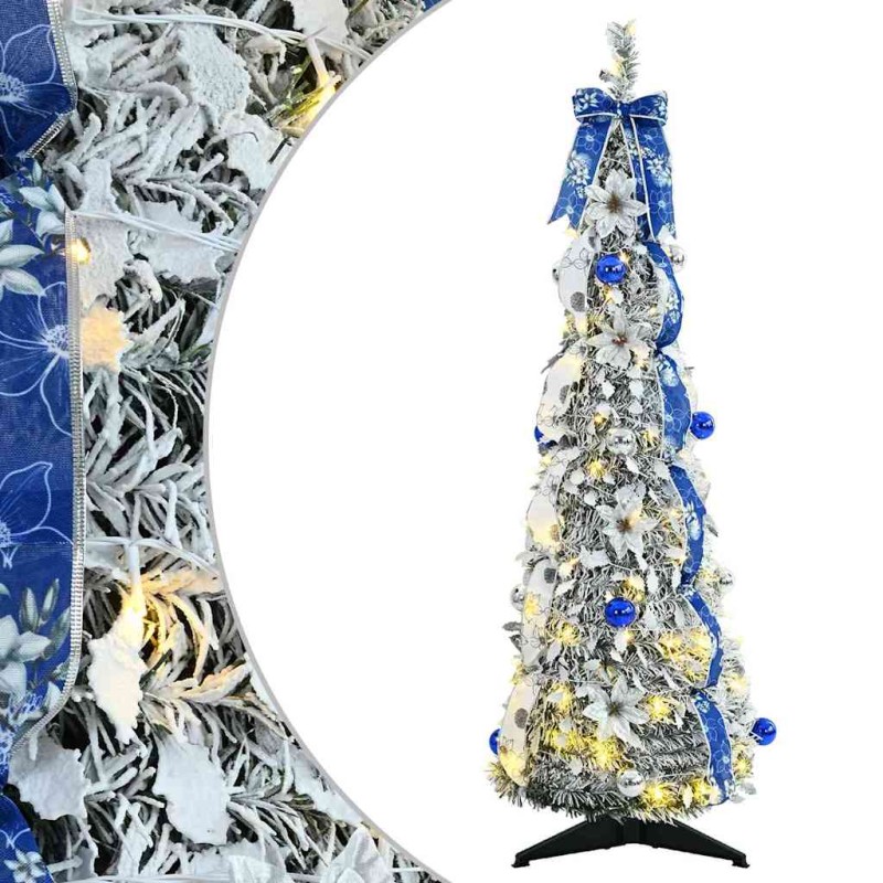 vidaXL Τεχνητό Χριστουγεννιάτικο Δέντρο με 50 LED Λευκό 120 cm PVC