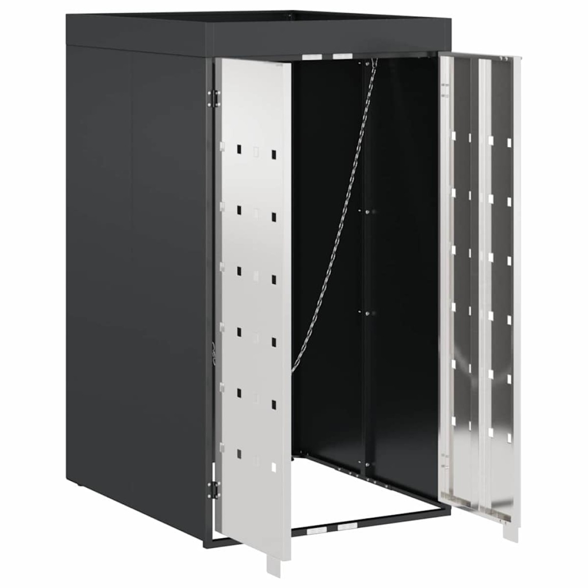 vidaXL Αποθήκευση Κάδου με Στέγη Γλάστρας για Κάδο 240L Ατσάλι Ανθρακί