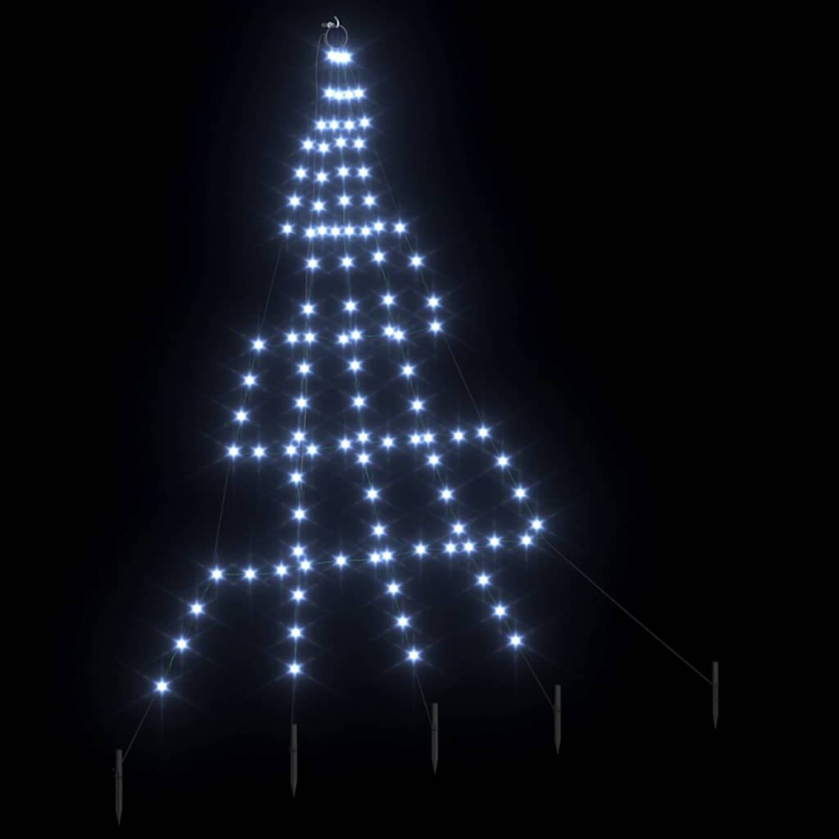 vidaXL Χριστουγεννιάτικο Δέντρο LED με Σφήνες Εδάφους 182 εκ Μέταλλο