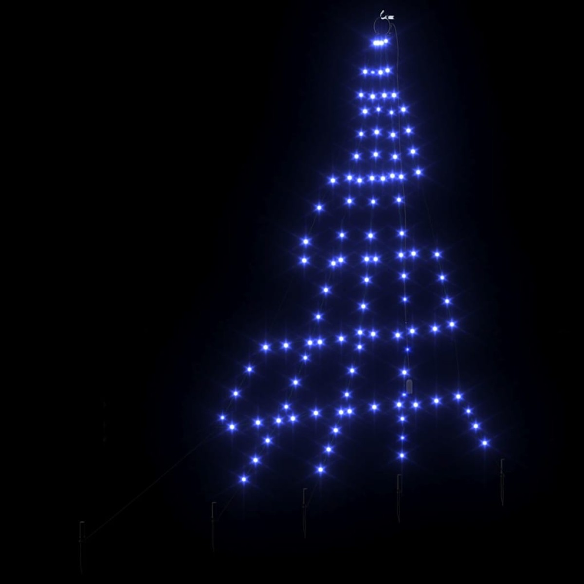 vidaXL Χριστουγεννιάτικο Δέντρο LED με Σφήνες Εδάφους Μπλε 182 εκ