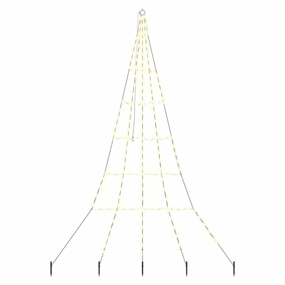 vidaXL Χριστουγεννιάτικο Δέντρο LED με Σφήνες Εδάφους 306 εκ Μέταλλο
