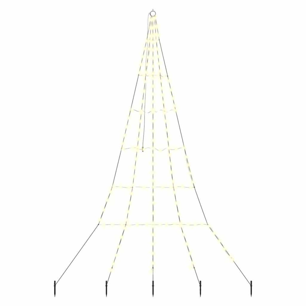vidaXL Χριστουγεννιάτικο Δέντρο LED με Σφήνες Εδάφους 306 εκ Μέταλλο