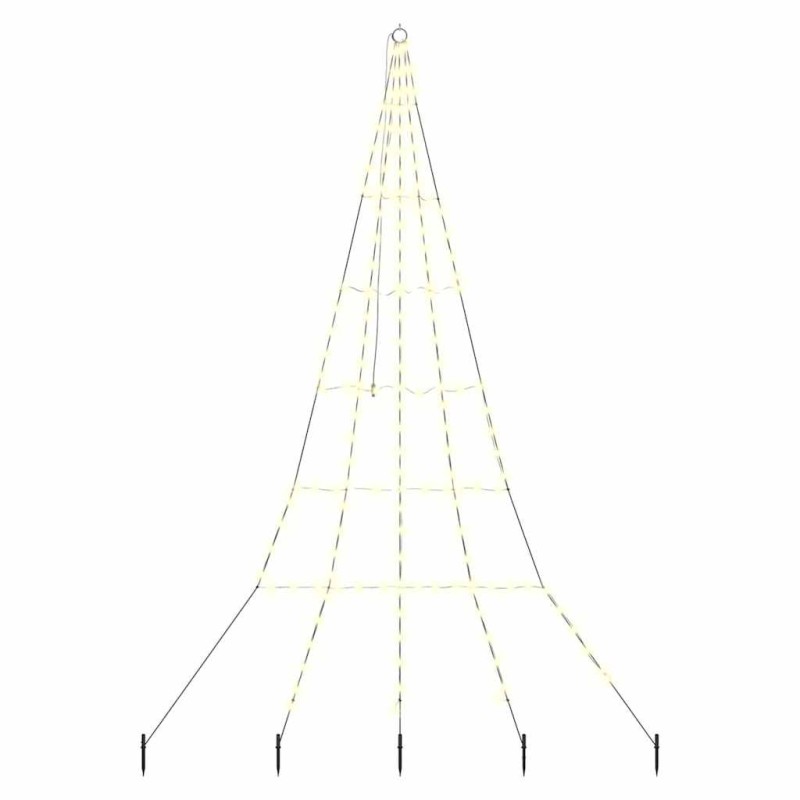 vidaXL Χριστουγεννιάτικο Δέντρο LED με Σφήνες Εδάφους 306 εκ Μέταλλο
