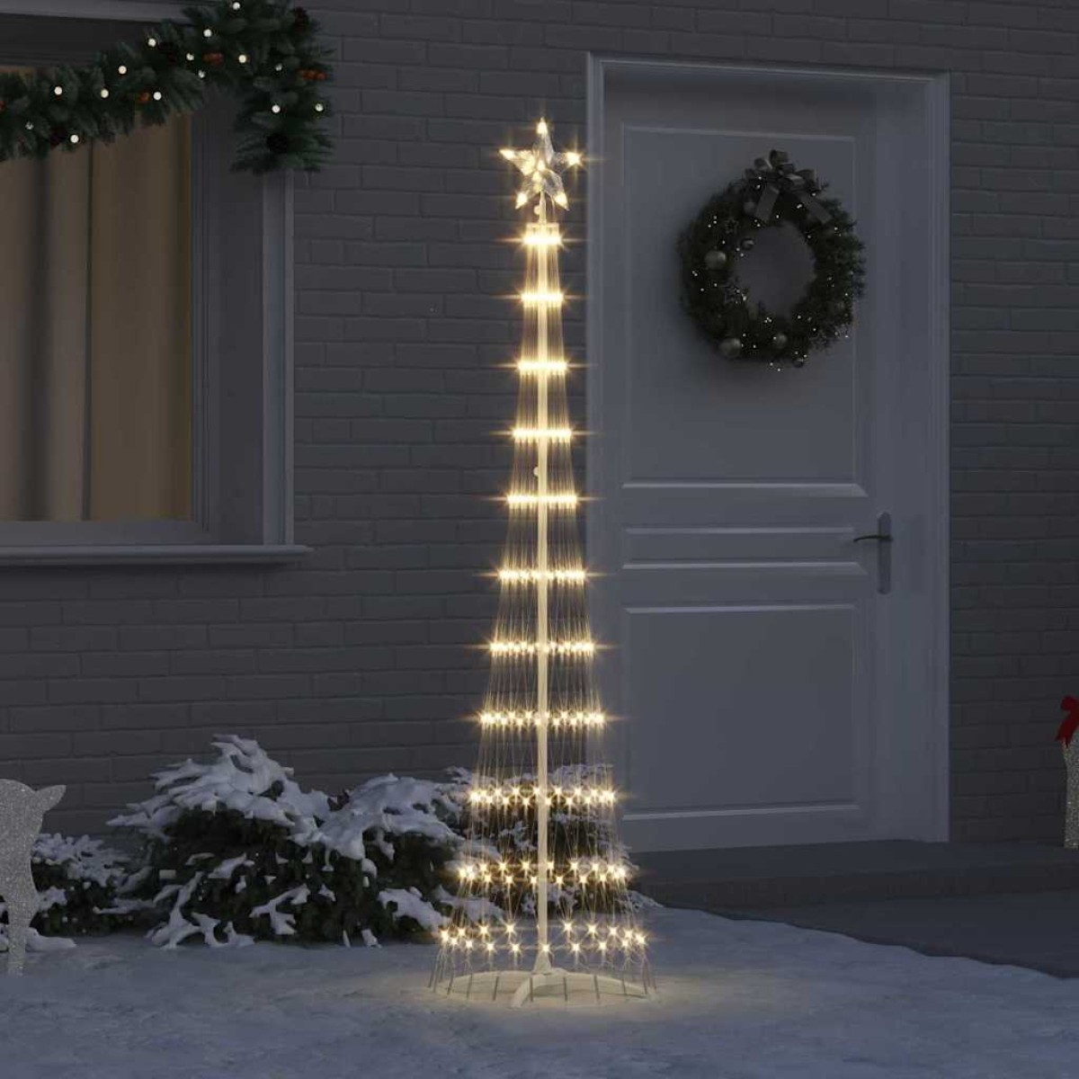 vidaXL LED Χριστουγεννιάτικο Δέντρο Θερμό λευκό 51 x 51 x 190 εκ