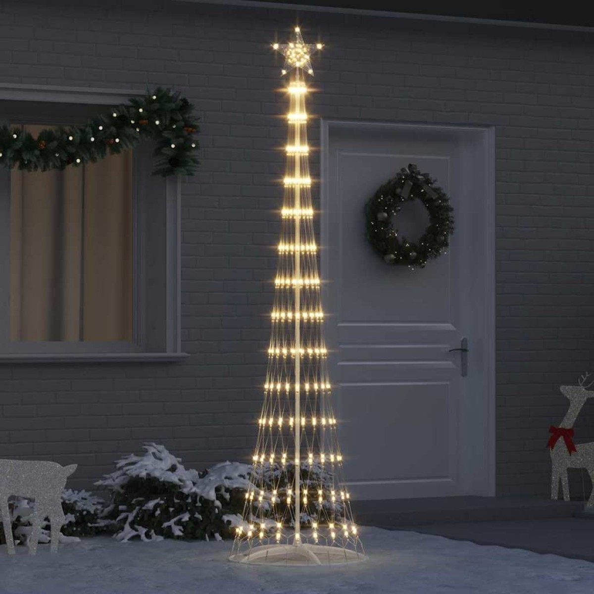 vidaXL LED Χριστουγεννιάτικο Δέντρο με βάση Θερμό λευκό 250 cm Μέταλλο