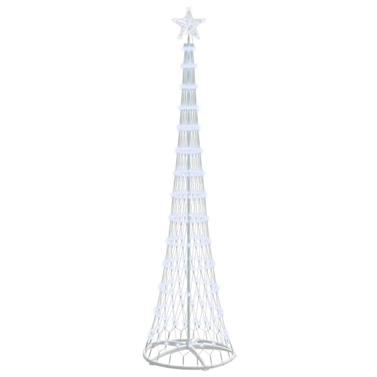 vidaXL LED Χριστουγεννιάτικο Δέντρο με βάση Ψυχρό λευκό 250 cm Μέταλλο