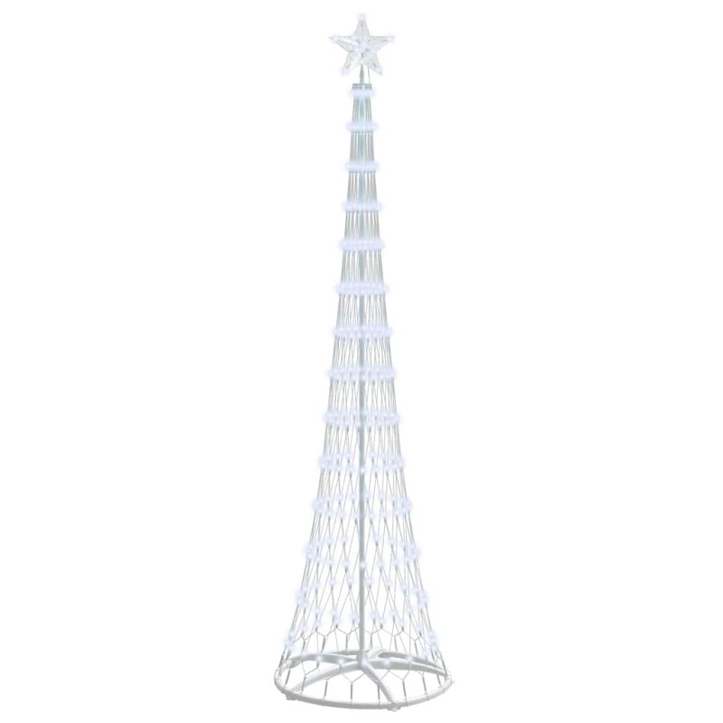 vidaXL LED Χριστουγεννιάτικο Δέντρο με βάση Ψυχρό λευκό 250 cm Μέταλλο