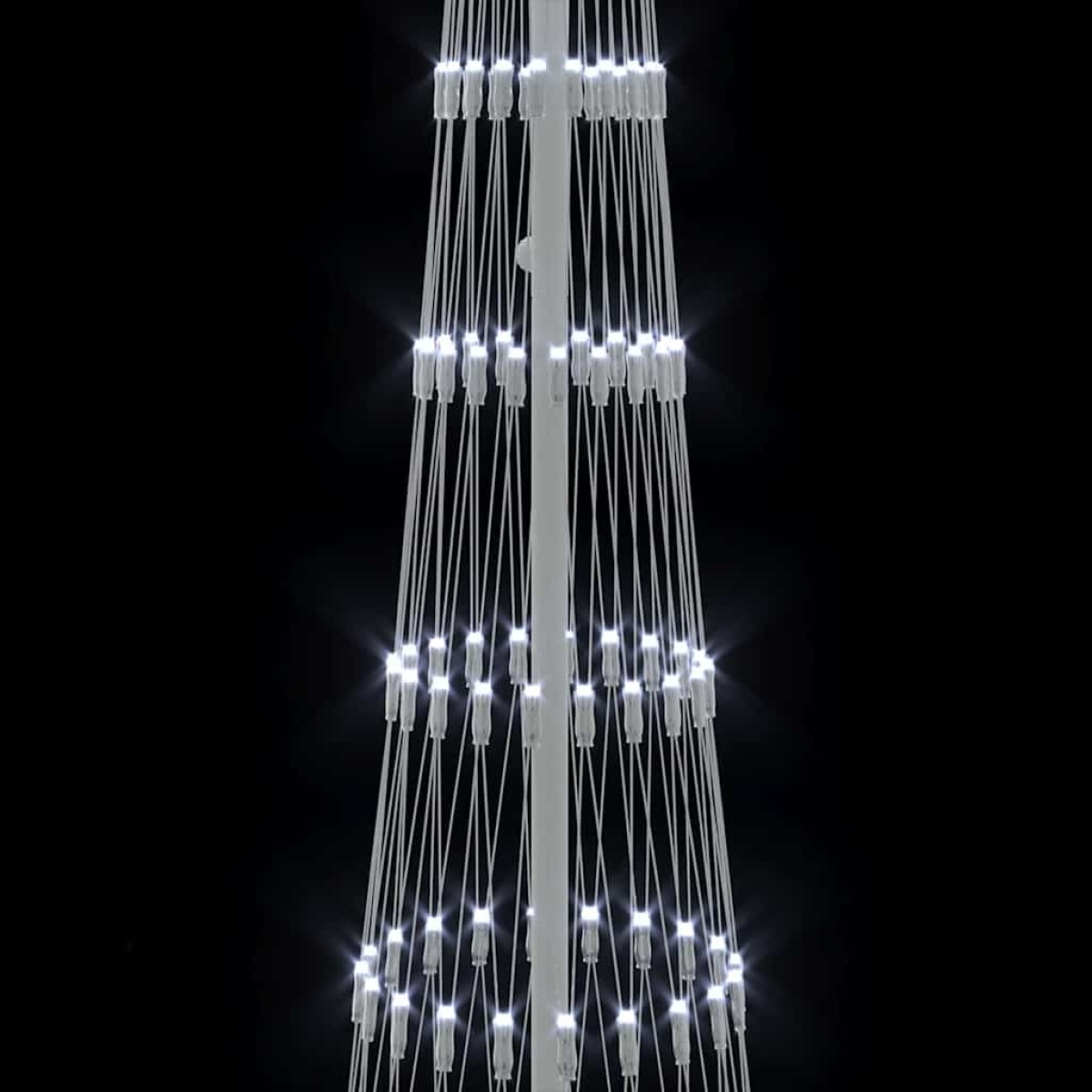vidaXL LED Χριστουγεννιάτικο Δέντρο με βάση Ψυχρό λευκό 250 cm Μέταλλο