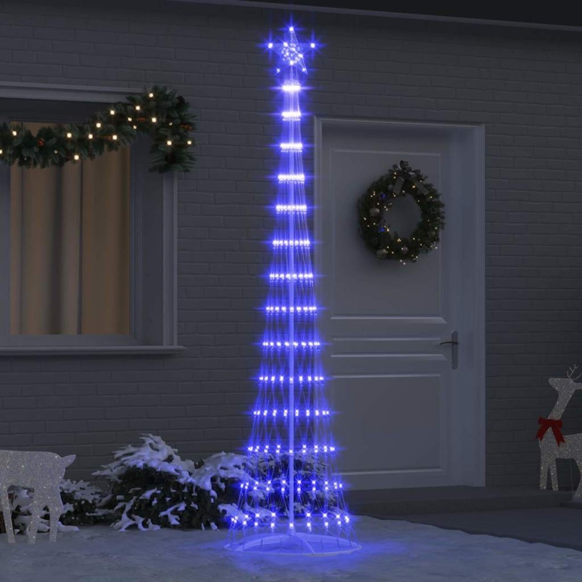 vidaXL LED Χριστουγεννιάτικο Δέντρο με 290 LED Μπλε 250 cm Μέταλλο