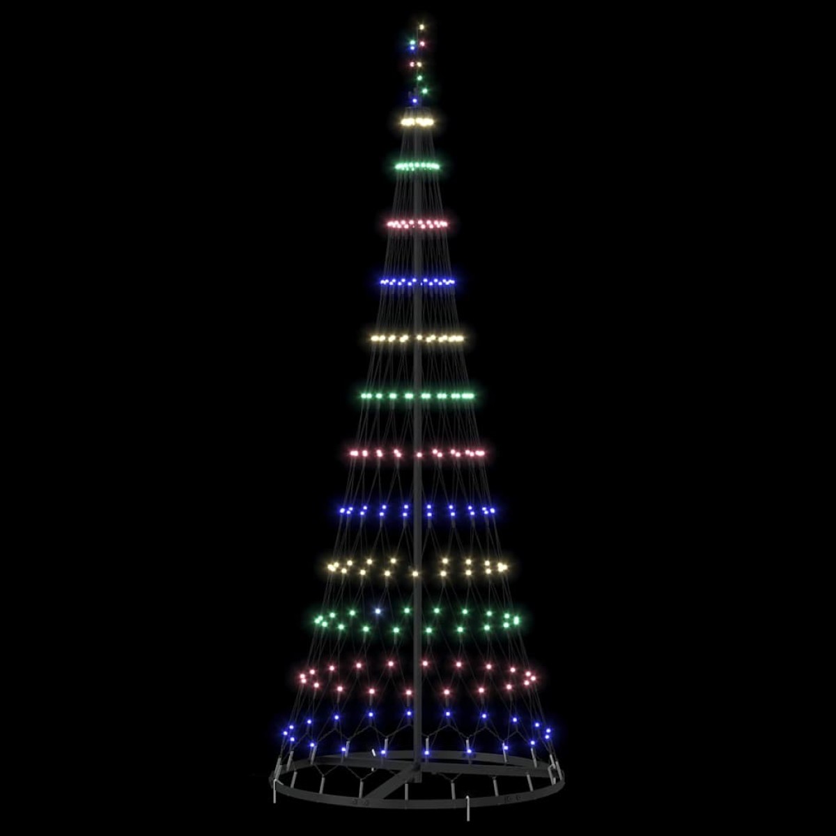 vidaXL LED Χριστουγεννιάτικο Δέντρο Πολύχρωμο 184.5 εκ. Μέταλλο