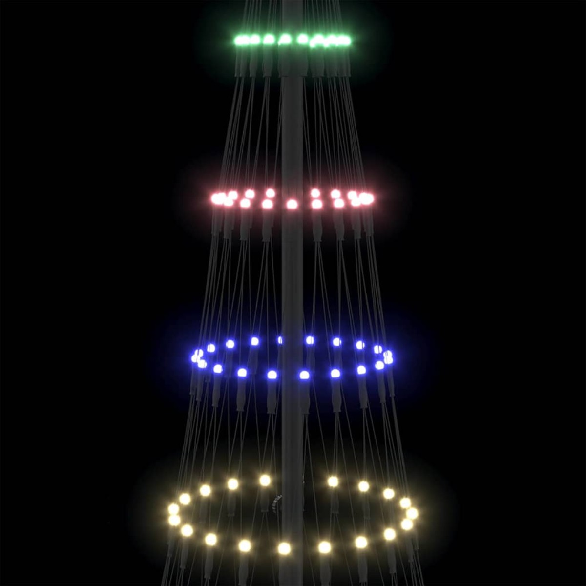 vidaXL LED Χριστουγεννιάτικο Δέντρο Πολύχρωμο 184.5 εκ. Μέταλλο