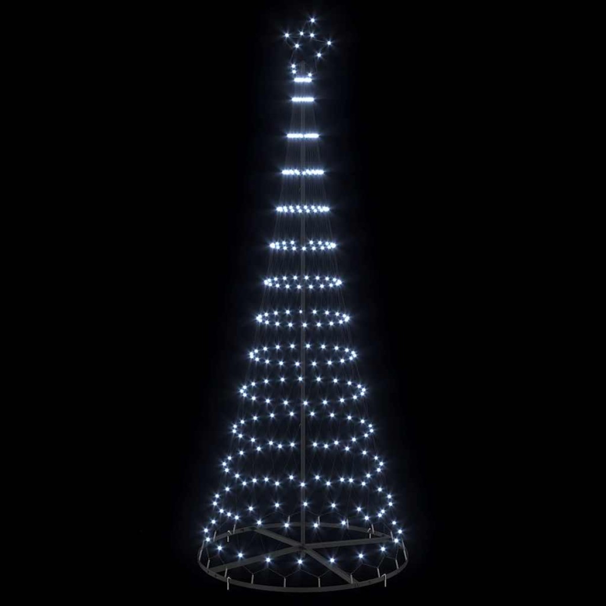 vidaXL LED Χριστουγεννιάτικο Δέντρο με βάση Ψυχρό λευκό 250 cm Μέταλλο
