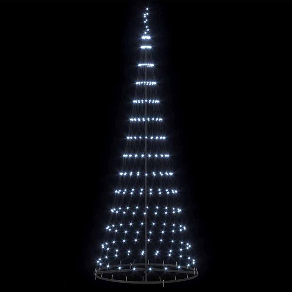vidaXL LED Χριστουγεννιάτικο Δέντρο με βάση Ψυχρό λευκό 250 cm Μέταλλο