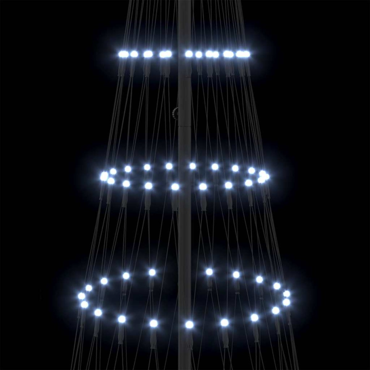 vidaXL LED Χριστουγεννιάτικο Δέντρο με βάση Ψυχρό λευκό 250 cm Μέταλλο