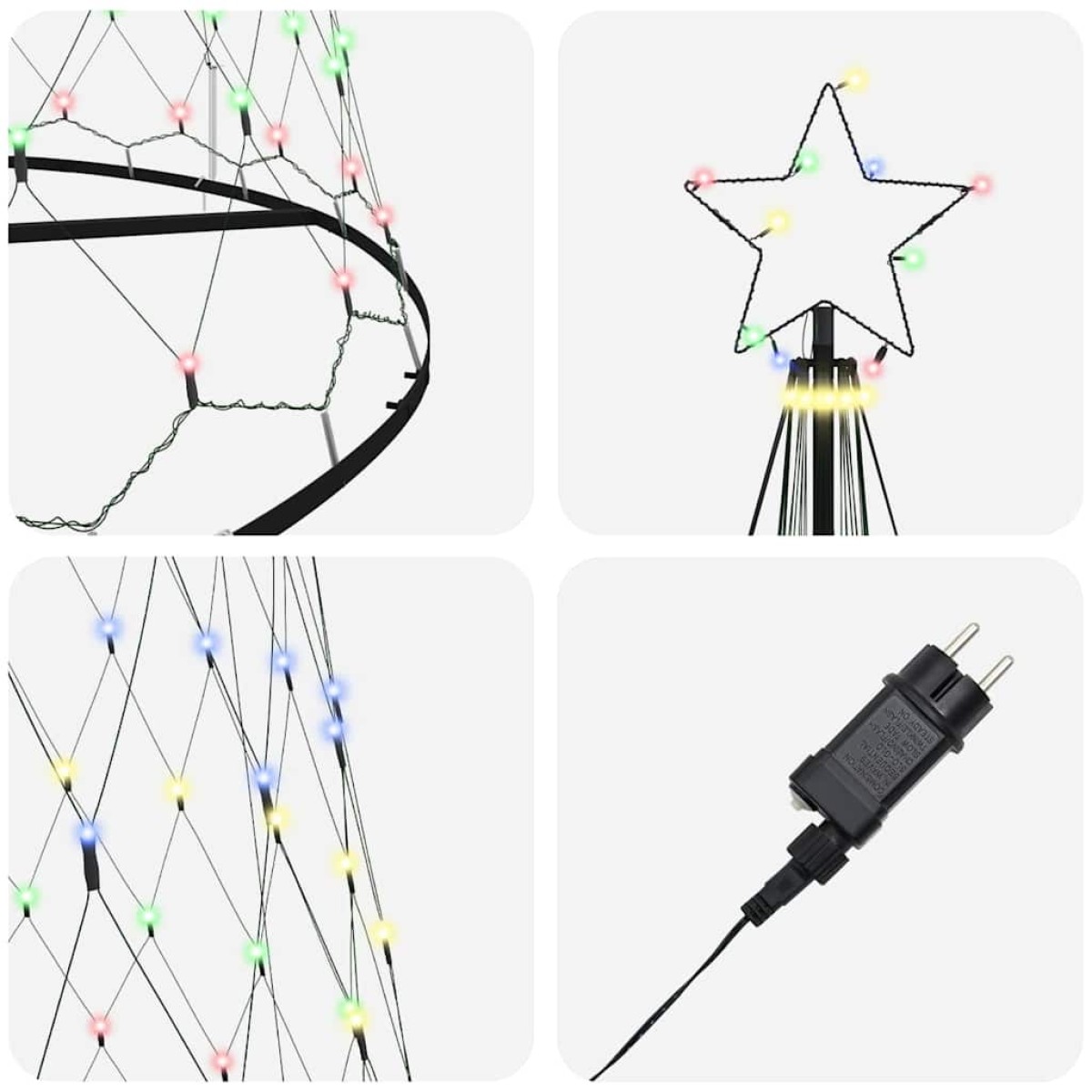 vidaXL LED Χριστουγεννιάτικο Δέντρο με βάση Πολύχρωμο 399 εκ. Μέταλλο