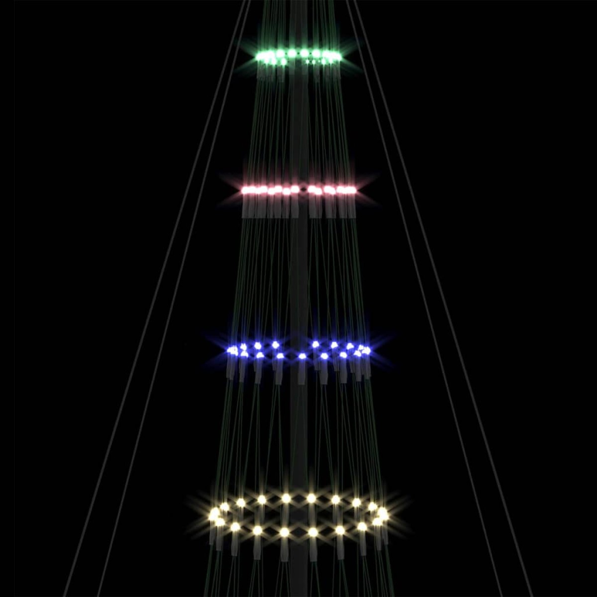 vidaXL LED Χριστουγεννιάτικο Δέντρο με βάση Πολύχρωμο 399 εκ. Μέταλλο