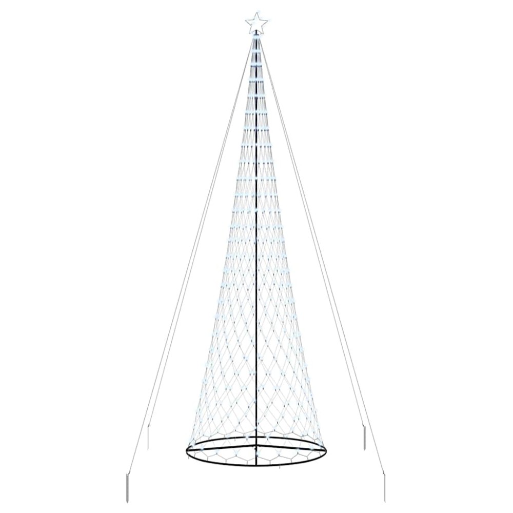 vidaXL LED Χριστουγεννιάτικο Δέντρο με βάση Ψυχρό λευκό 500 cm Μέταλλο