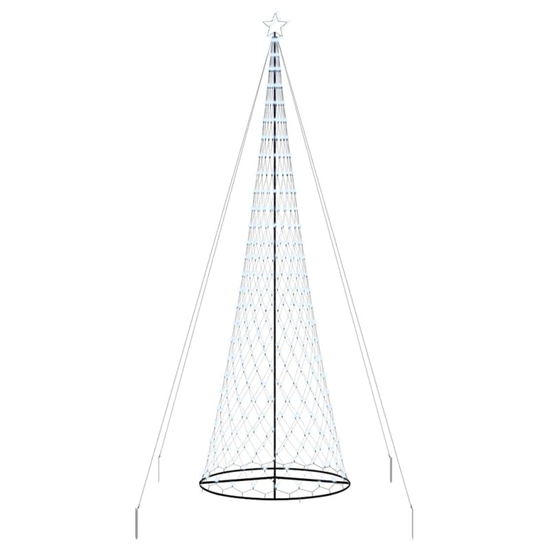 vidaXL LED Χριστουγεννιάτικο Δέντρο με βάση Ψυχρό λευκό 500 cm Μέταλλο