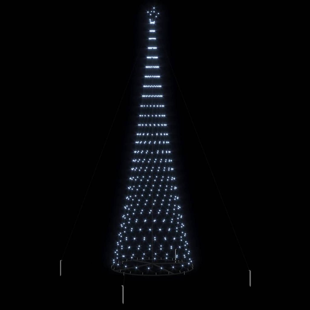 vidaXL LED Χριστουγεννιάτικο Δέντρο με βάση Ψυχρό λευκό 500 cm Μέταλλο