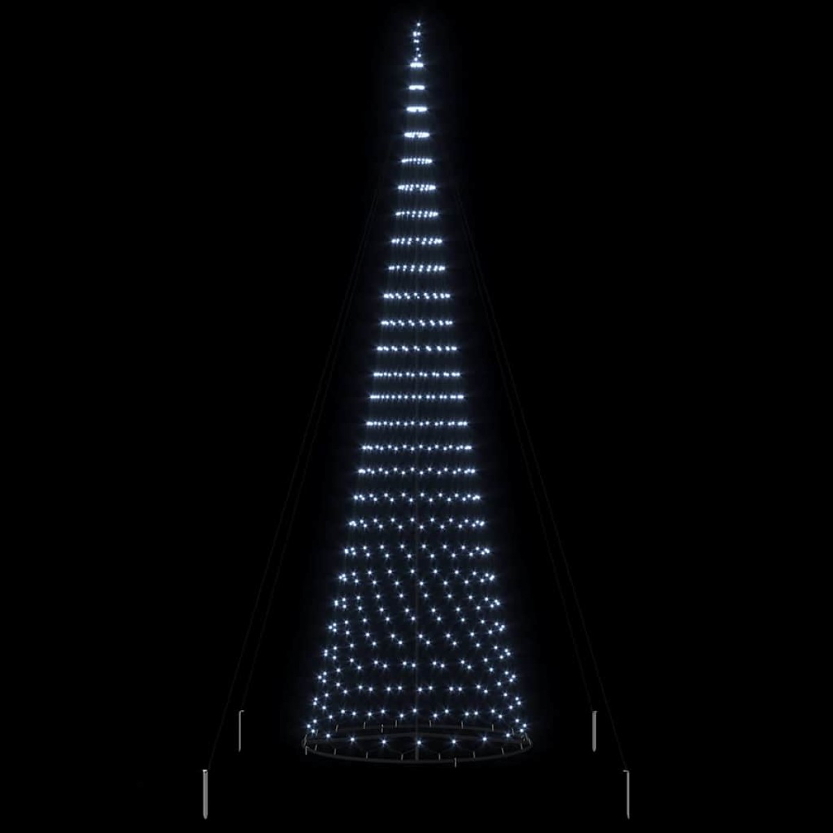 vidaXL LED Χριστουγεννιάτικο Δέντρο με βάση Ψυχρό λευκό 500 cm Μέταλλο