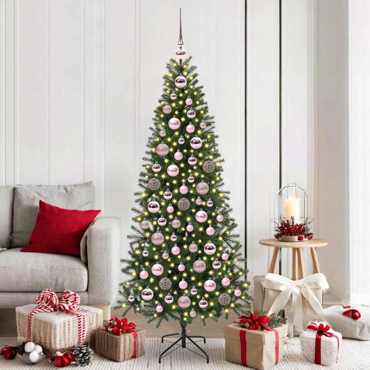 vidaXL Σετ Χριστουγεννιάτικων Στρογγυλών Μπαλίτσων 120 τμχ. Ροζ
