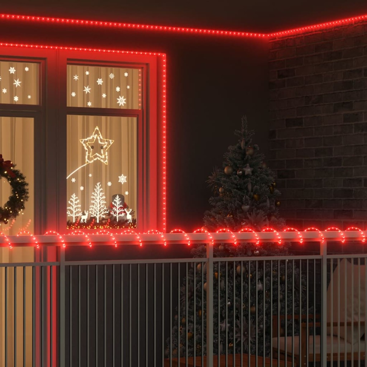 vidaXL Φωτιστικό Συρματόσχοινο με 2400 LED Κόκκινο 100 m PVC