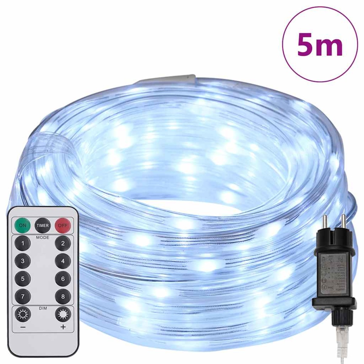 vidaXL Φωτιστικό Συρματόσχοινο με 120 LED Κρύο Λευκό 5 m PVC