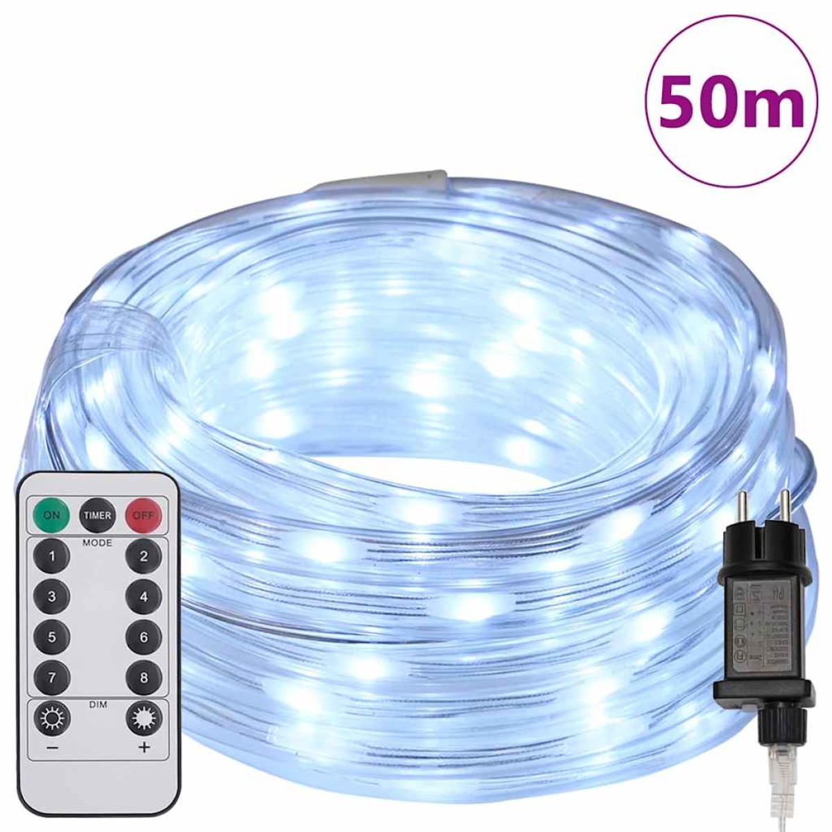 vidaXL Φωτιστικό Συρματόσχοινο με 1200 LED Κρύο Λευκό 50 m PVC