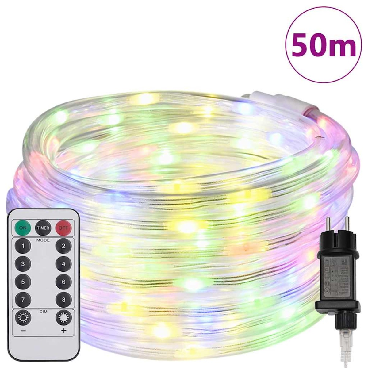 vidaXL Φωτιστικό Συρματόσχοινο με 1200 LED Πολύχρωμο 50 m PVC