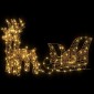 vidaXL Έλκηθρο με Ελάφια με 160 LED Θερμό λευκό 30 x 12 x 55 εκ. PET