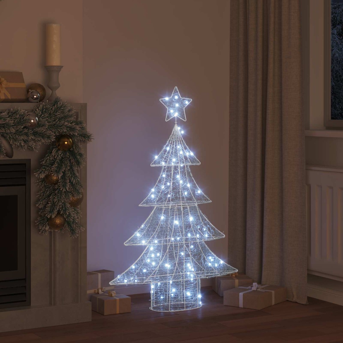 vidaXL Χριστουγεννιάτικο Δέντρο με 100 LED Ψυχρό λευκό 120 cm Ακρυλικό
