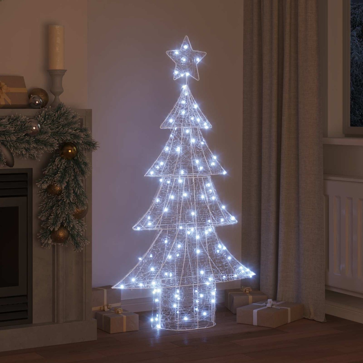 vidaXL Χριστουγεννιάτικο Δέντρο με 160 LED Ψυχρό λευκό 150 cm Ακρυλικό