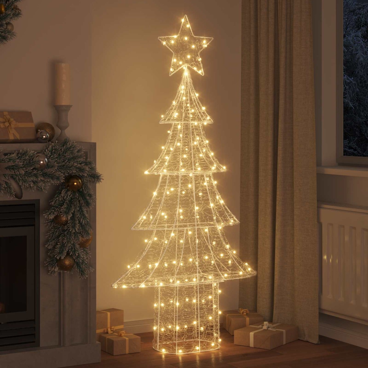 vidaXL Χριστουγεννιάτικο Δέντρο με 240 LED Θερμό λευκό 150 cm Ακρυλικό