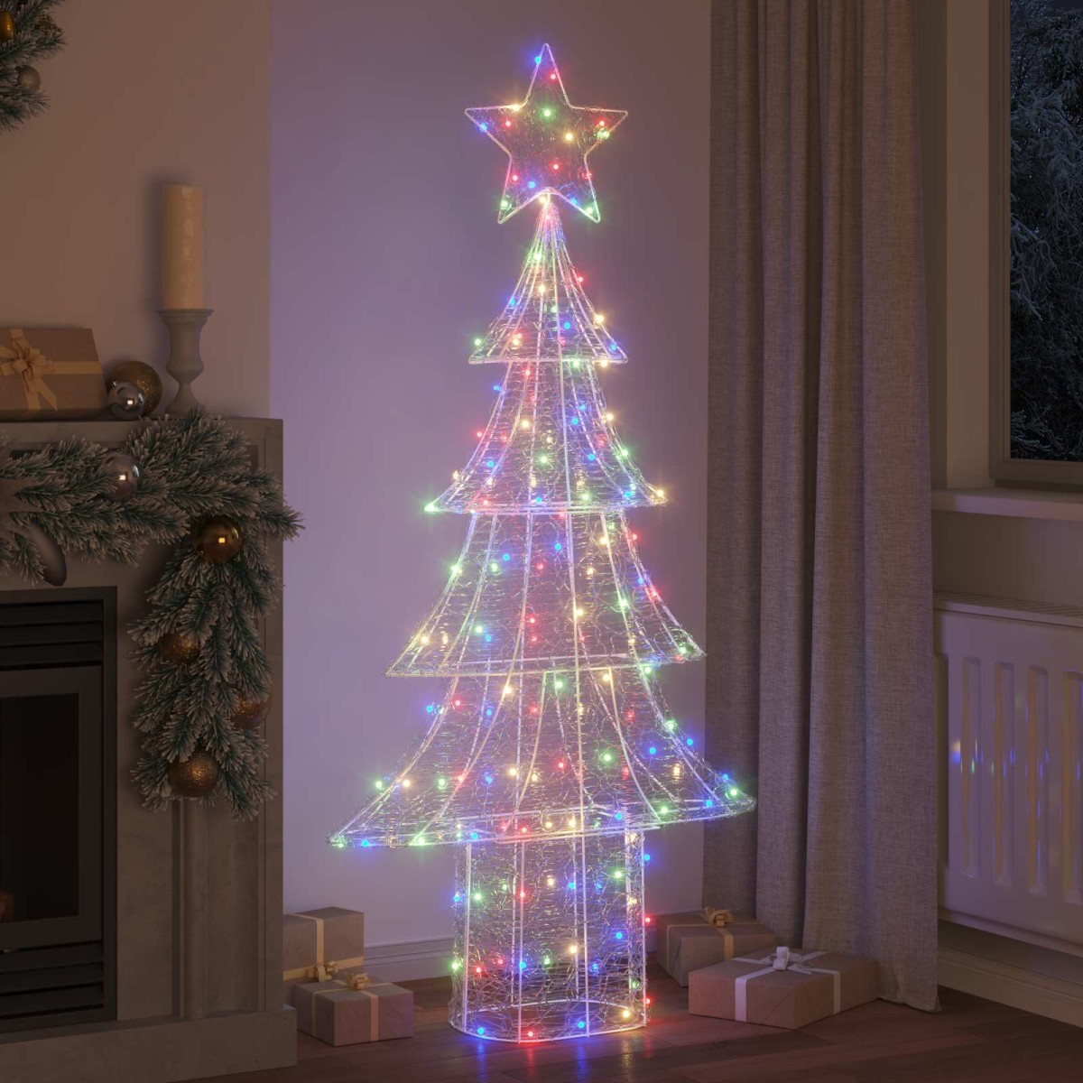 vidaXL Χριστουγεννιάτικο Δέντρο με 240 LED Πολύχρωμο 180 cm Ακρυλικό