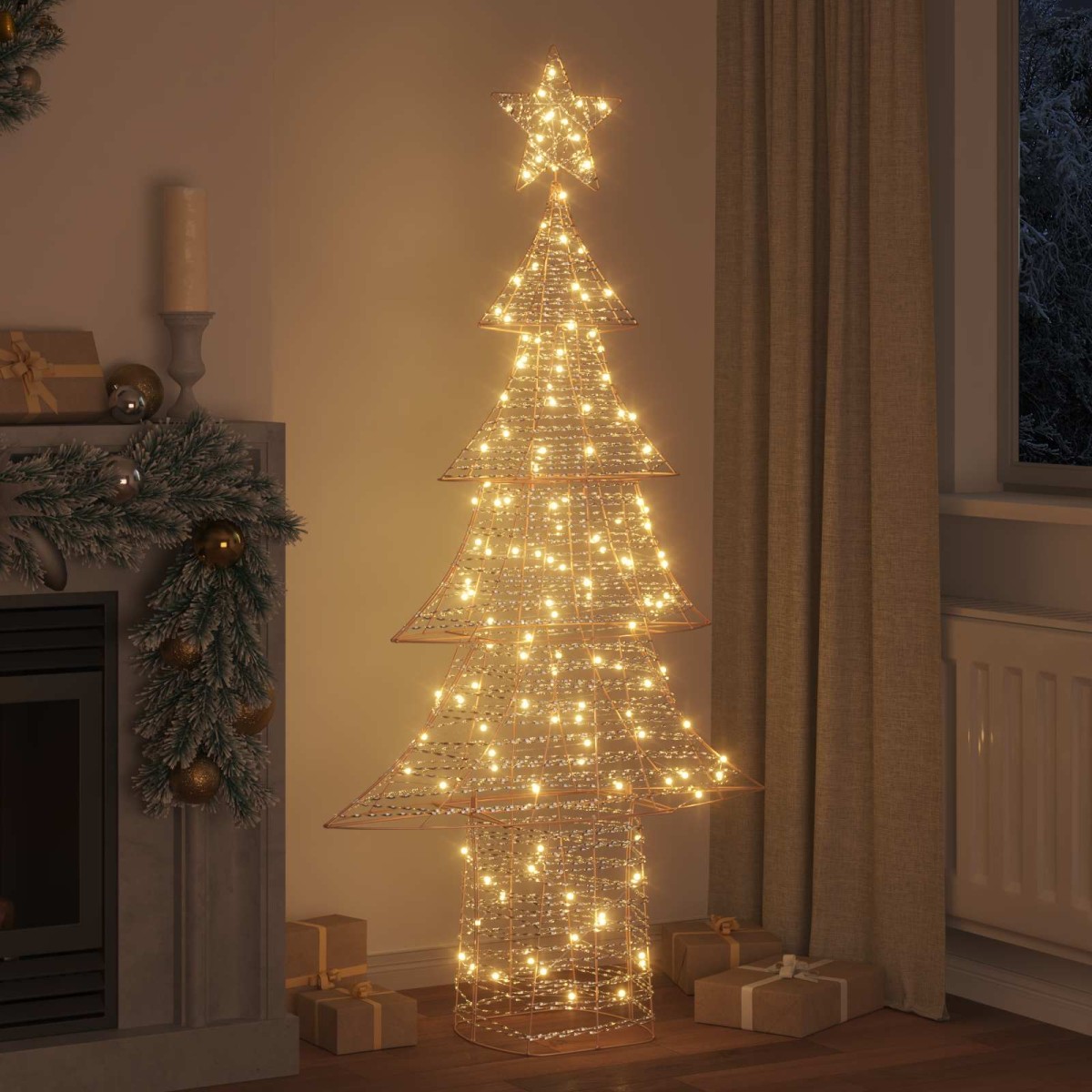 vidaXL Χριστουγεννιάτικο Δέντρο με 240 LED Θερμό λευκό 181 cm PET