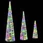 vidaXL Χριστουγεννιάτικο Δέντρο 3 τμχ. Πολύχρωμο 20 x 20 x 80 εκ