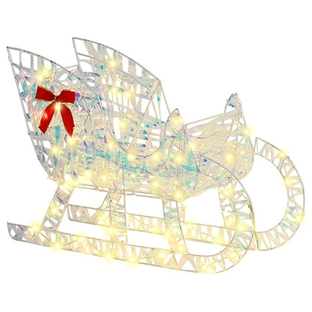 vidaXL Έλκηθρο με Ελάφια με 200 LED Θερμό λευκό 70 x 26 x 129 εκ. PET
