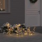 vidaXL Έλκηθρο με Ελάφια με 160 LED Θερμό λευκό 53 x 28 x 33 εκ Ρατάν