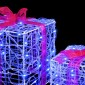 vidaXL Κουτί Δώρου 3 τμχ. Μπλε 20 x 20 x 20 εκ. Ακρυλικό 60 LED