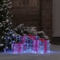 vidaXL Κουτί Δώρου 3 τμχ. Μπλε 20 x 20 x 20 εκ. Ακρυλικό 60 LED
