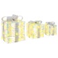 vidaXL Κουτί Δώρου 3 τμχ. Θερμό λευκό 20 x 20 x 20 εκ. PET 60 LED