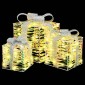 vidaXL Κουτί Δώρου 3 τμχ. Θερμό λευκό 20 x 20 x 20 εκ. PET 60 LED