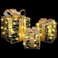 vidaXL Κουτί Δώρου 3 τμχ. Θερμό λευκό 20 x 20 x 20 εκ. PET 60 LED