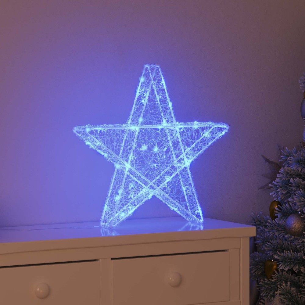 vidaXL 3D Αστέρι με 50 LED Μπλε 55 x 53.5 x 10 εκ Ακρυλικό