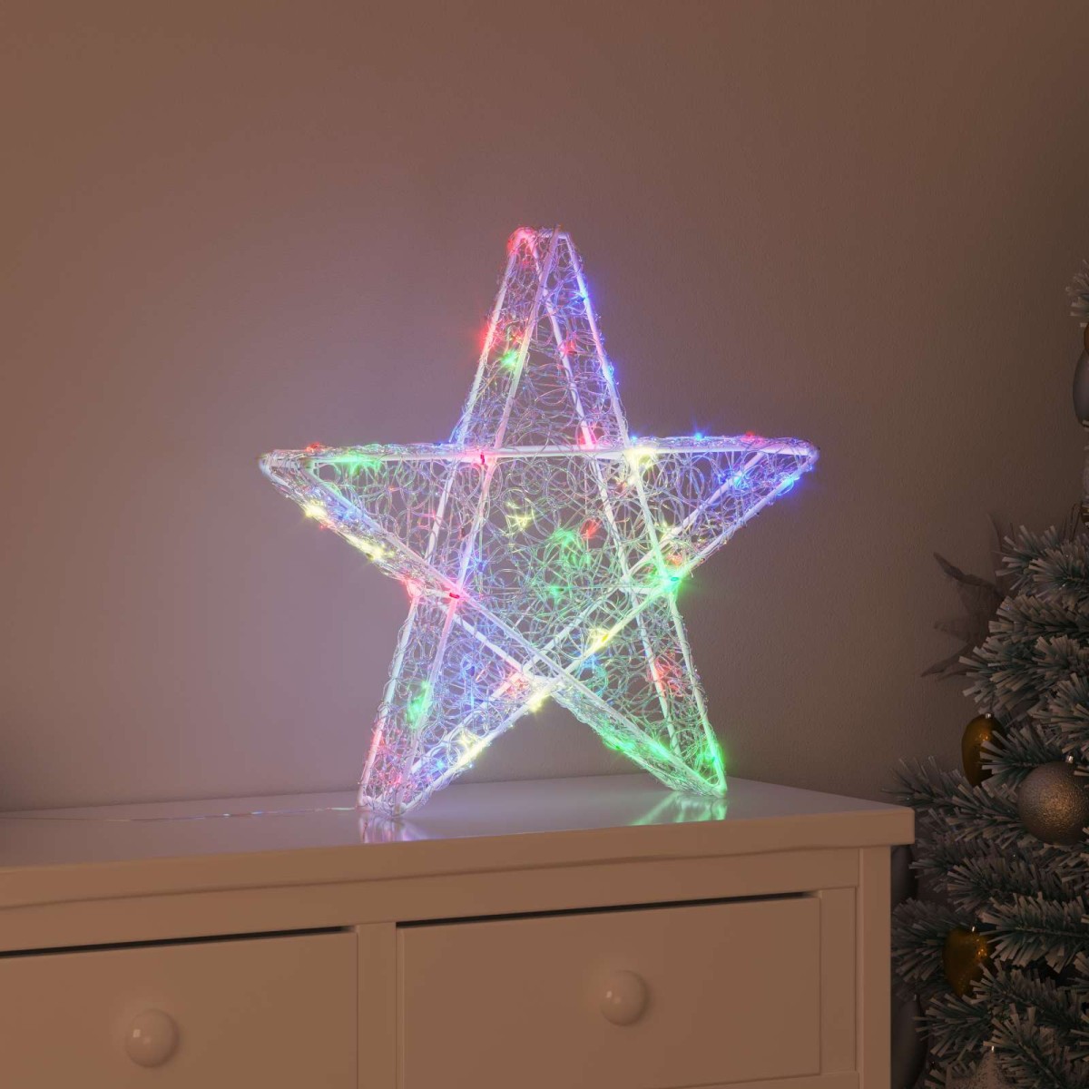 vidaXL 3D Αστέρι με 50 LED Πολύχρωμο 55 x 53.5 x 10 εκ Ακρυλικό