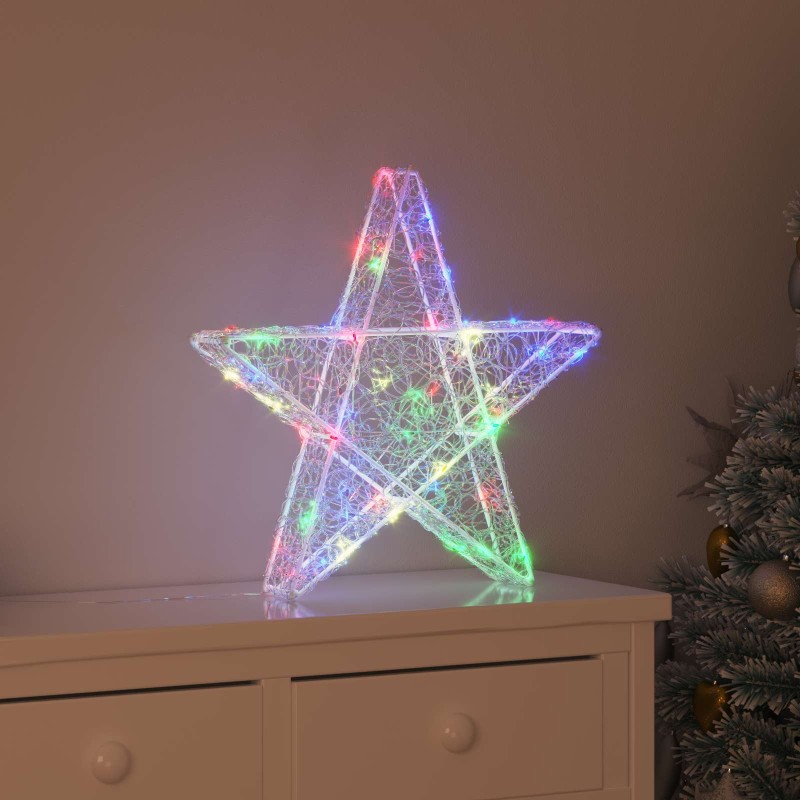 vidaXL 3D Αστέρι με 50 LED Πολύχρωμο 55 x 53.5 x 10 εκ Ακρυλικό