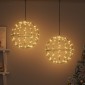 vidaXL Μπάλα 2 τμχ. Θερμό λευκό 30 x 30 x 32 εκ Μέταλλο 192 LED