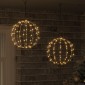 vidaXL Μπάλα 2 τμχ. Θερμό λευκό 30 x 30 x 32 εκ Μέταλλο 192 LED