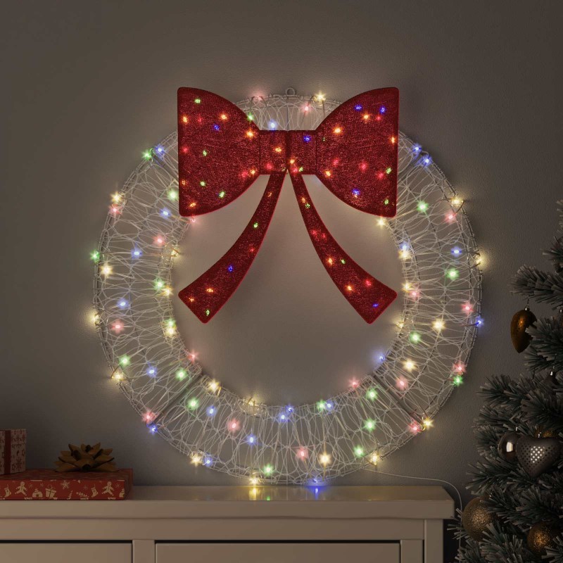 vidaXL Στεφάνι με 60 LED Πολύχρωμο 76 x 76 x 8,5 εκ Ακρυλικό